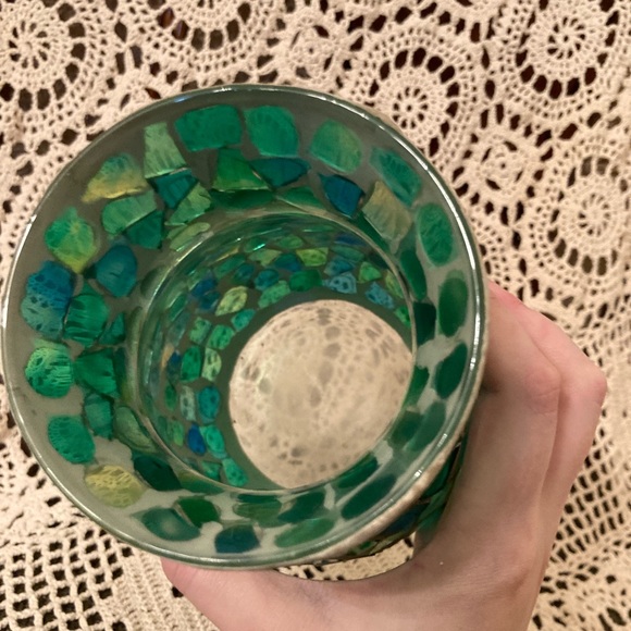 Green Mosaic Tile Style Craft Vase - Picture 9 of 13